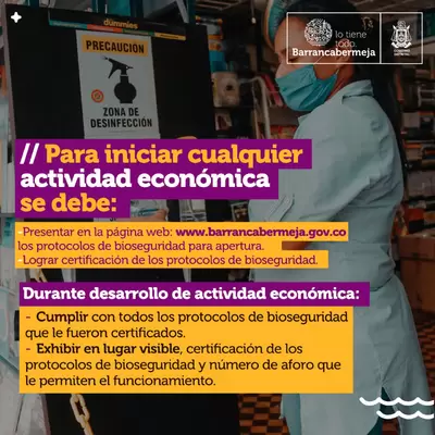 Nuevas medidas implementadas en el decreto No 192 para la reactivación paulatina y responsable de vida productiva en #Barrancabermeja a partir de este 01 de septiembre de 2020