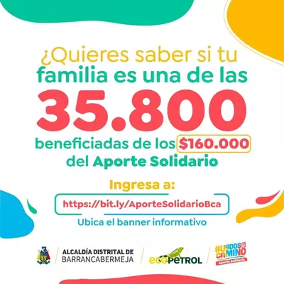 Alcaldía inicia entrega del aporte solidario a más de 30.000 familias de Barrancabermeja gracias a la alianza con Ecopetrol